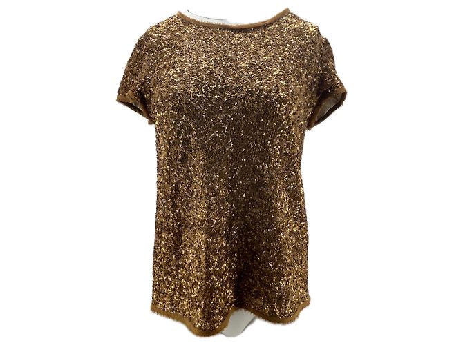Zadig & Voltaire Top con paillettes dorate D'oro
