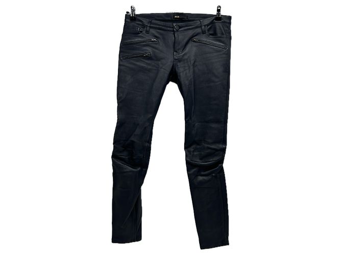 Maje Calça de couro preta Preto