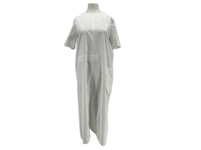 Autre Marque Vestido largo blanco de algodón
