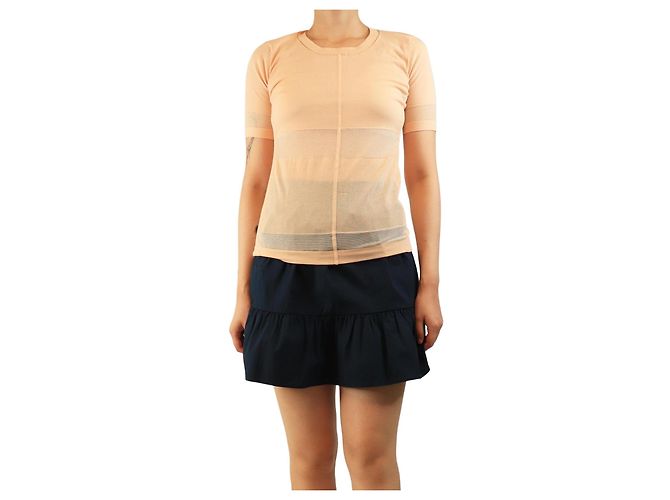 Louis Vuitton Peach cotton-blend knit top - size M