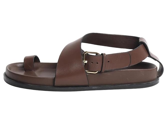 Autre Marque Braune Jalen Leder-Sandalen - Größe EU 38