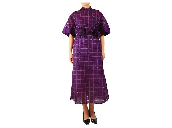 Autre Marque Kleid mit violettem Karomuster - Größe Lila