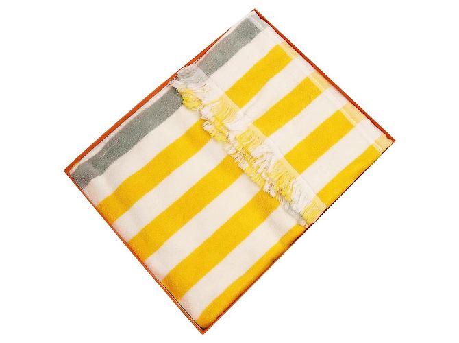 Hermès Toalla de playa Yellow Yachting Raye Amarillo