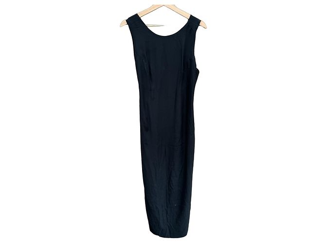 Versus Gianni Versace Vestido midi sem mangas preto