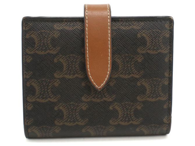 Céline Celine Bi-fold Wallet in Brown Triomphe Canvas