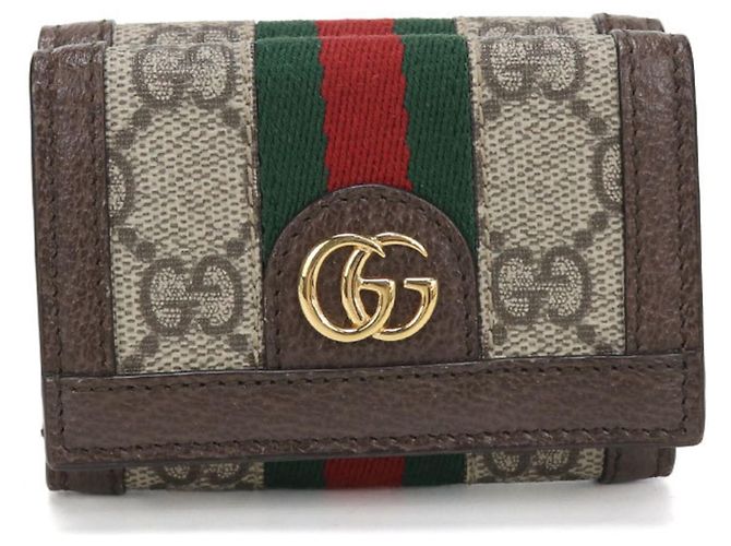 Gucci Ophidia Tri-fold Wallet Beige