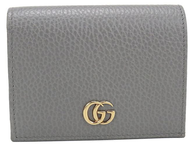 Gucci Bi-fold Wallet Double G Leather Gray Brown