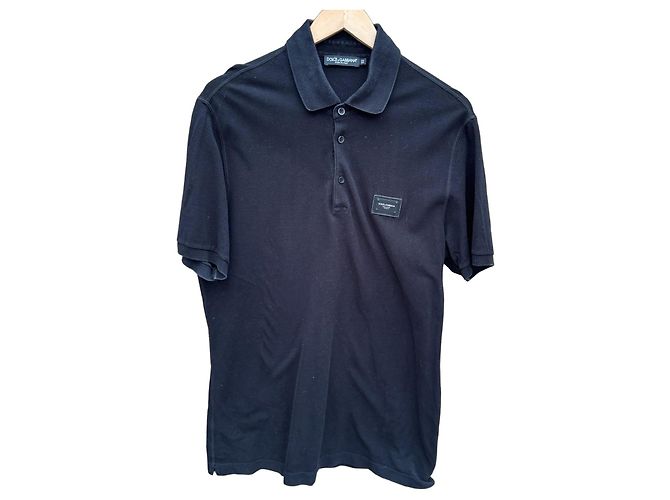 Dolce & Gabbana Polo de algodón negro