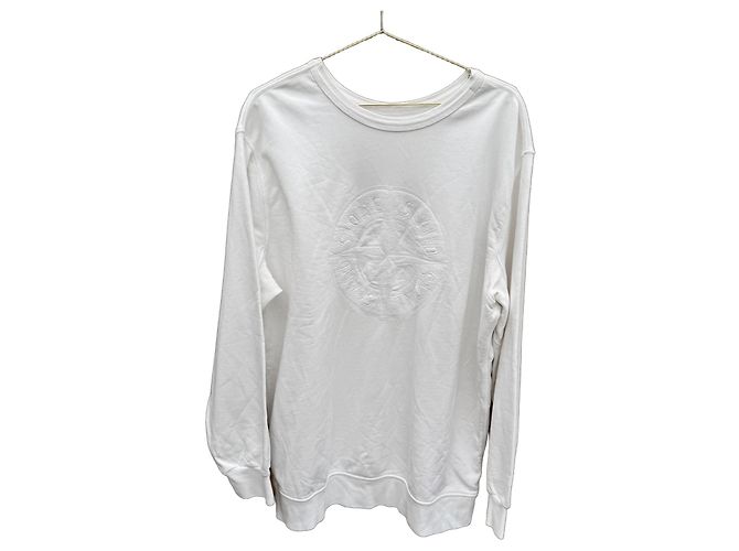 Stone Island Baumwoll-Sweatshirt Weiß
