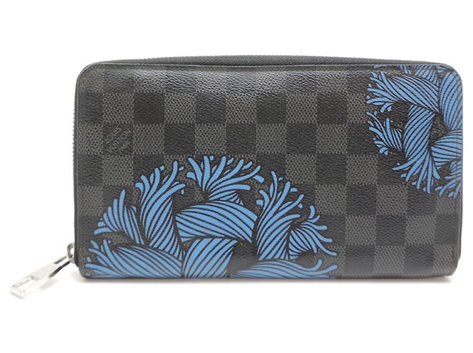Louis Vuitton Zippy Organizer Long Wallet Black Blue