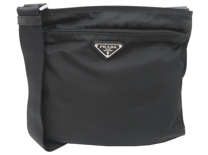 Bolsa de ombro em nylon preto Prada