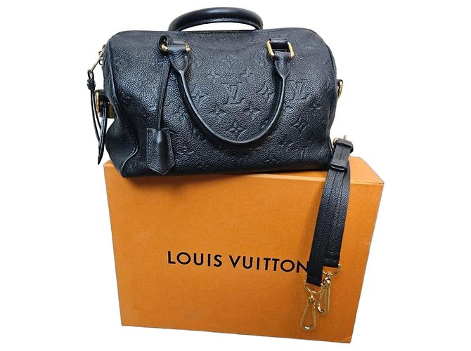 Borsa Louis Vuitton Speedy 30 Monogram Empreinte Leather Blu scuro
