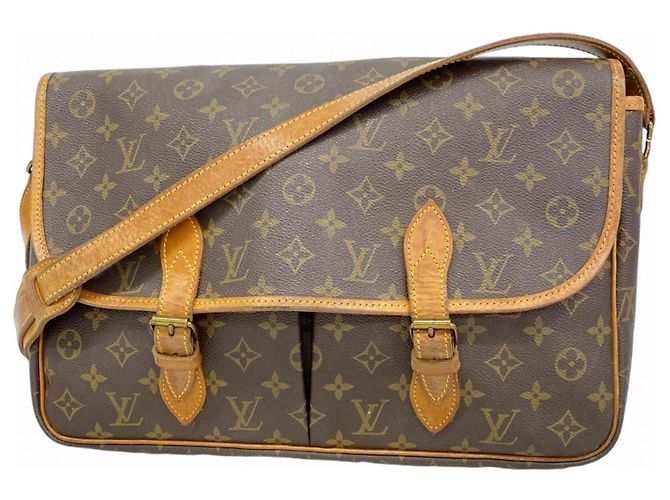 Borsa a tracolla Louis Vuitton Monogram Gibeciere GM Marrone
