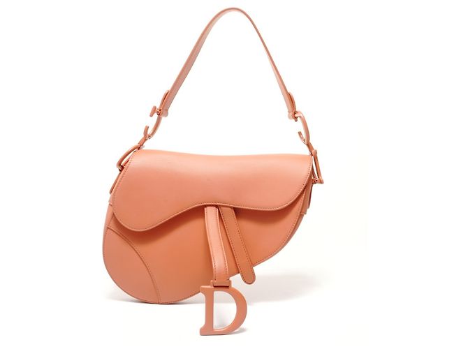 Borsa Saddle in pelle arancione Christian Dior