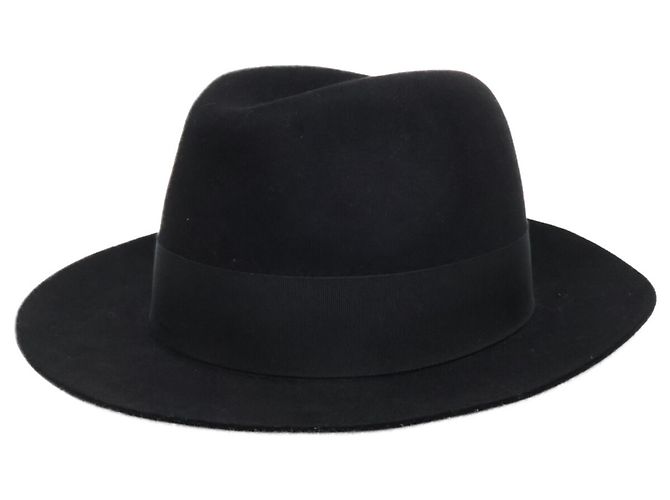 Hermès Hermes Black Wool Fedora Hat
