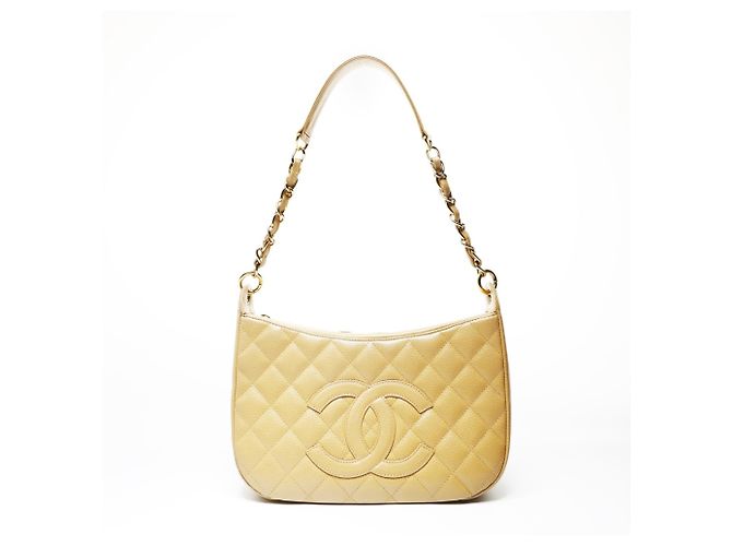 Timeless Borsa a Spalla Chanel Matelassé Caviar Beige