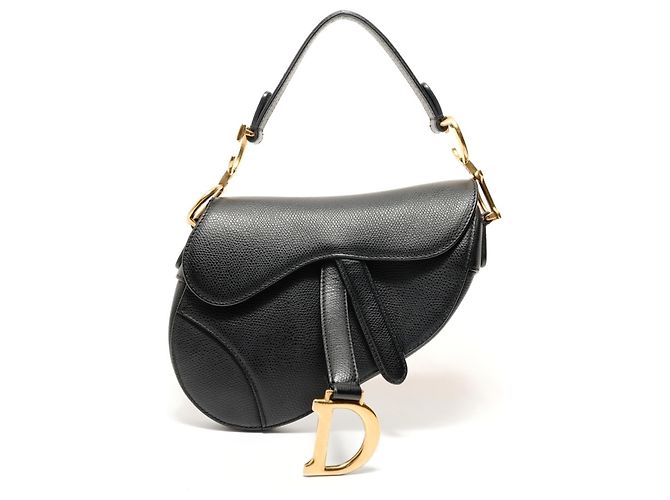 Borsa a spalla semi-Saddle Christian Dior Nero