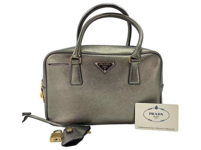 Prada Saffiano Handtasche in Gold Golden