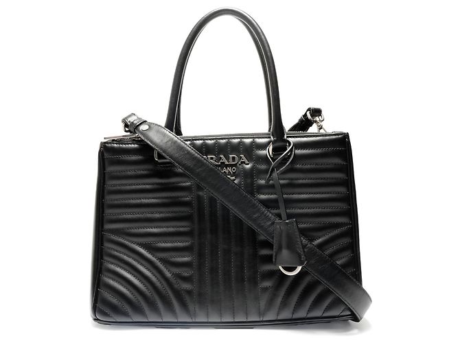 Borsa a tracolla 2-Way in pelle Prada Diagram Nero