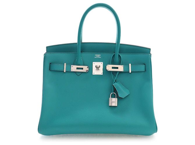 Hermès Blue Epsom Birkin Retourne 30 Bleu Turquoise