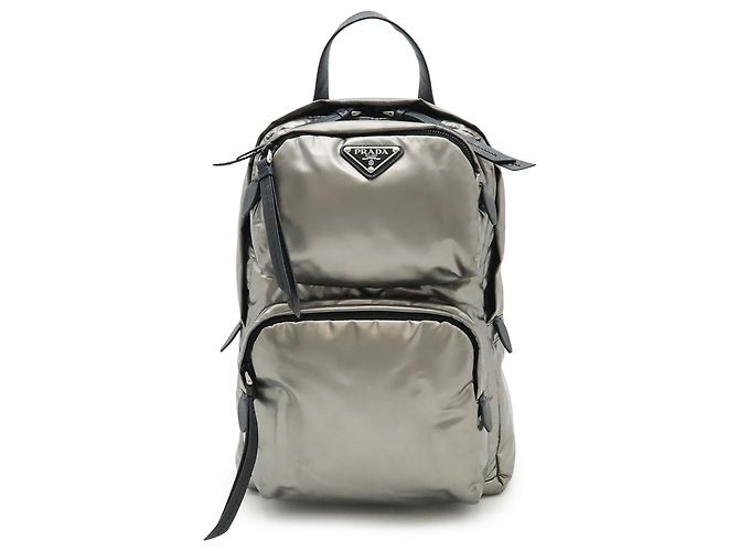 Borsa a tracolla Prada Silver Metallic Tessuto Argento