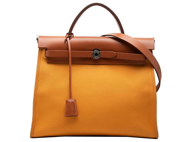 Hermès Orange Toile Herbag Zip 31