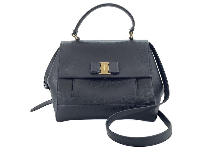 Salvatore Ferragamo Schwarze 2-Wege-Handtasche