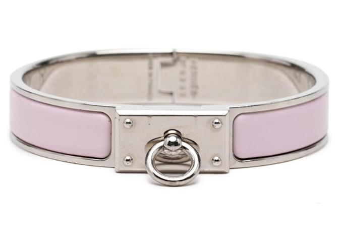 Hermès Pulseira Clic Anneau Hermes Prata Rosa 