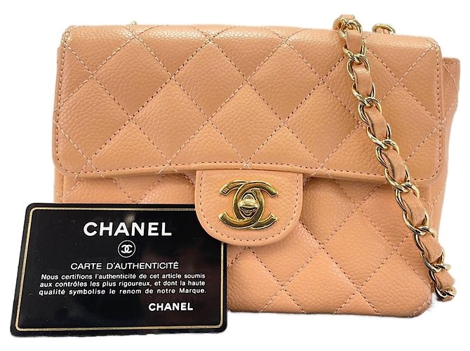 Bolsa de Ombro Chanel Mini Matelassé Laranja