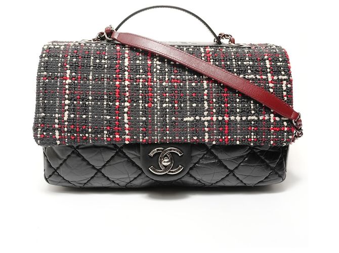 Borsa a tracolla 2-Way in Tweed Matelassé Chanel Nero