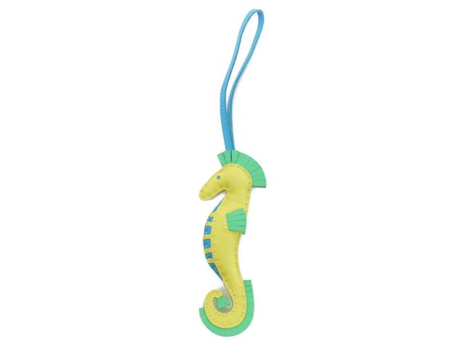 Hermès Hermes Hippo 084738CA Accessorio Charm Blu D'oro Verde chiaro