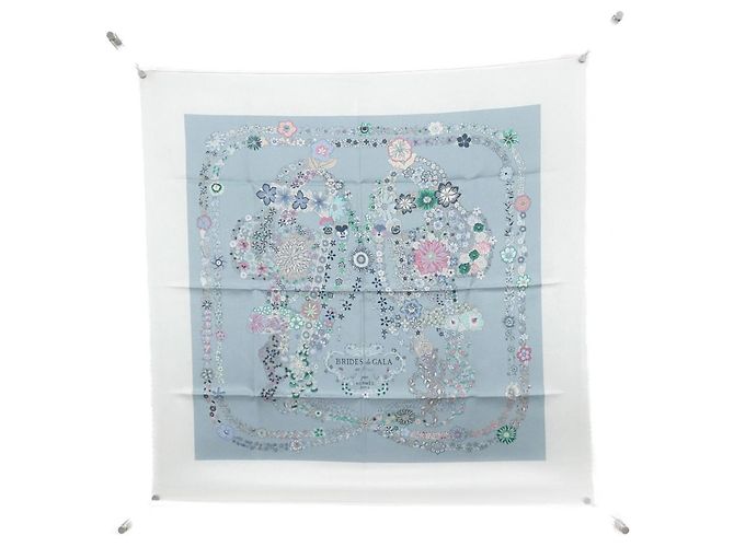 Silk In Hermès Seidentuch Hermes BRIDES DE GALA EN FLEURS Weiß