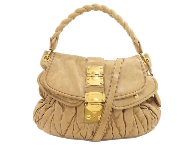 Miu Miu 2-Way Tote Bag Beige