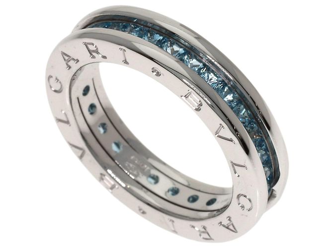 Bulgari Anillo Bvlgari B.zero1 de oro blanco de 18K con topacio azul