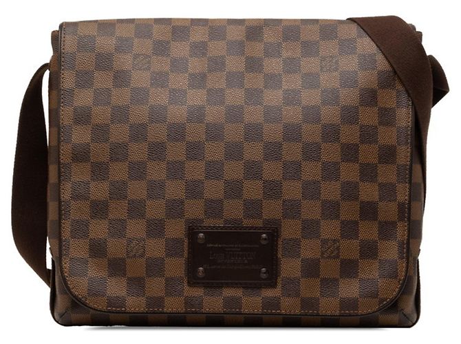 Borsa a tracolla Louis Vuitton Damier Brooklyn MM Marrone