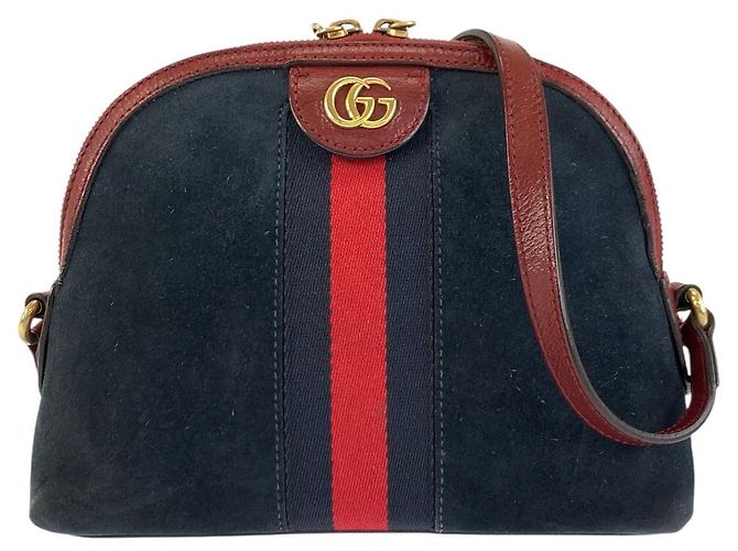 Bolsa de ombro Gucci Ophidia em couro de camurça Azul