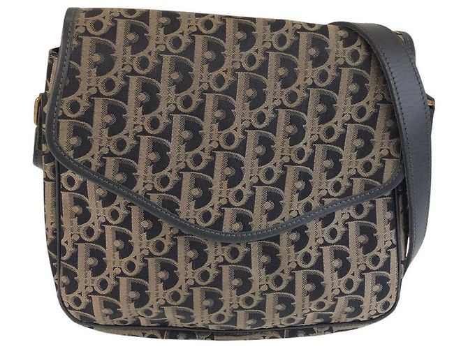 Dior Trotter Canvas Shoulder Bag Black