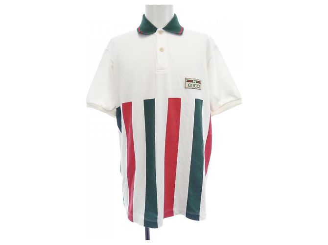 Gucci Polohemd Weiß Rot Grün