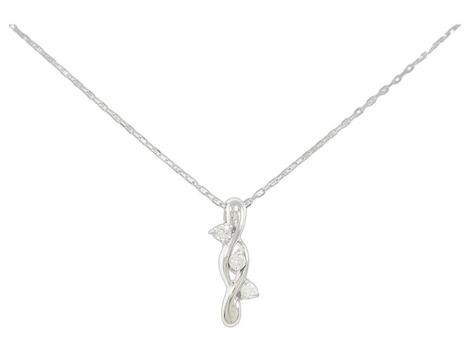 Autre Marque Collana in Pt850 e diamante Argento