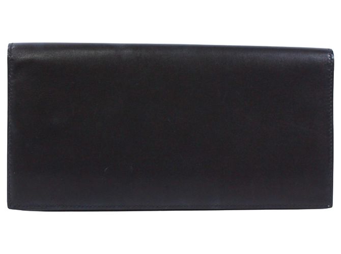 Hermès HERMES Hermes Portafoglio lungo Billfold Box Calf Nero Uomo
