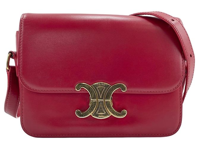 Céline Bolsa de ombro Celine Triomphe em vermelho