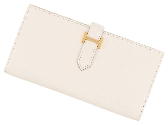 Hermès Hermes Bearn Soufflé Long Wallet Cream