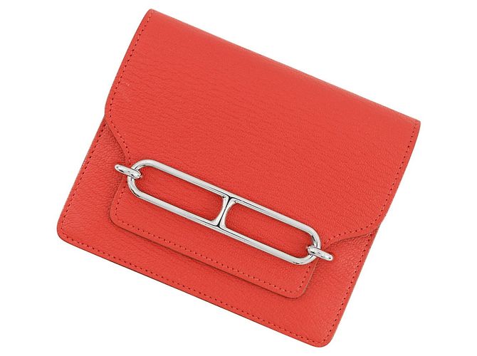 Hermès Cartera bi-fold Hermes Roulis Rouge Cou Roja