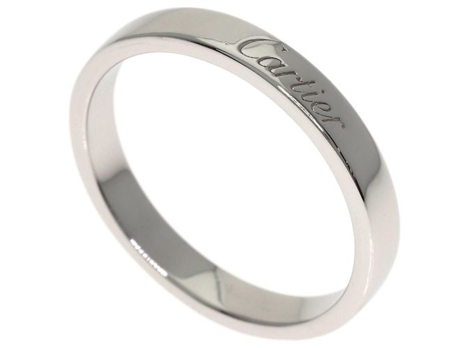 Anello a fascia in platino inciso Cartier