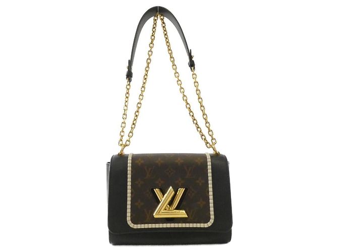 Borsa a Spalla Louis Vuitton Monogram Twist Marrone Nero