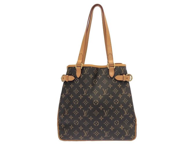 Bolsa de ombro vertical Louis Vuitton Monogram Batignolles Marrom