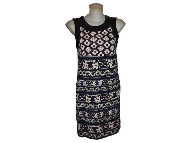 Abito corto Diane von Furstenberg Nero Rosa Bianco Multicolore