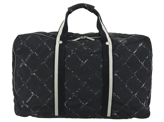 Chanel Travel Line Boston Imprimé Nylon Medium Noir