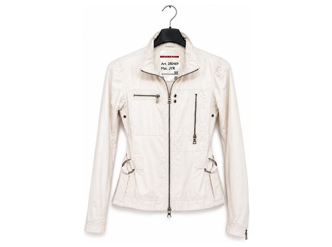 Prada Damen Baumwolljacke - Elfenbein Weiß