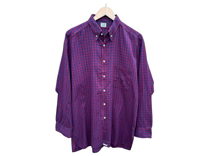 Autre Marque C.P. Company Camicia in cotone a quadretti gingham Rosso Blu scuro